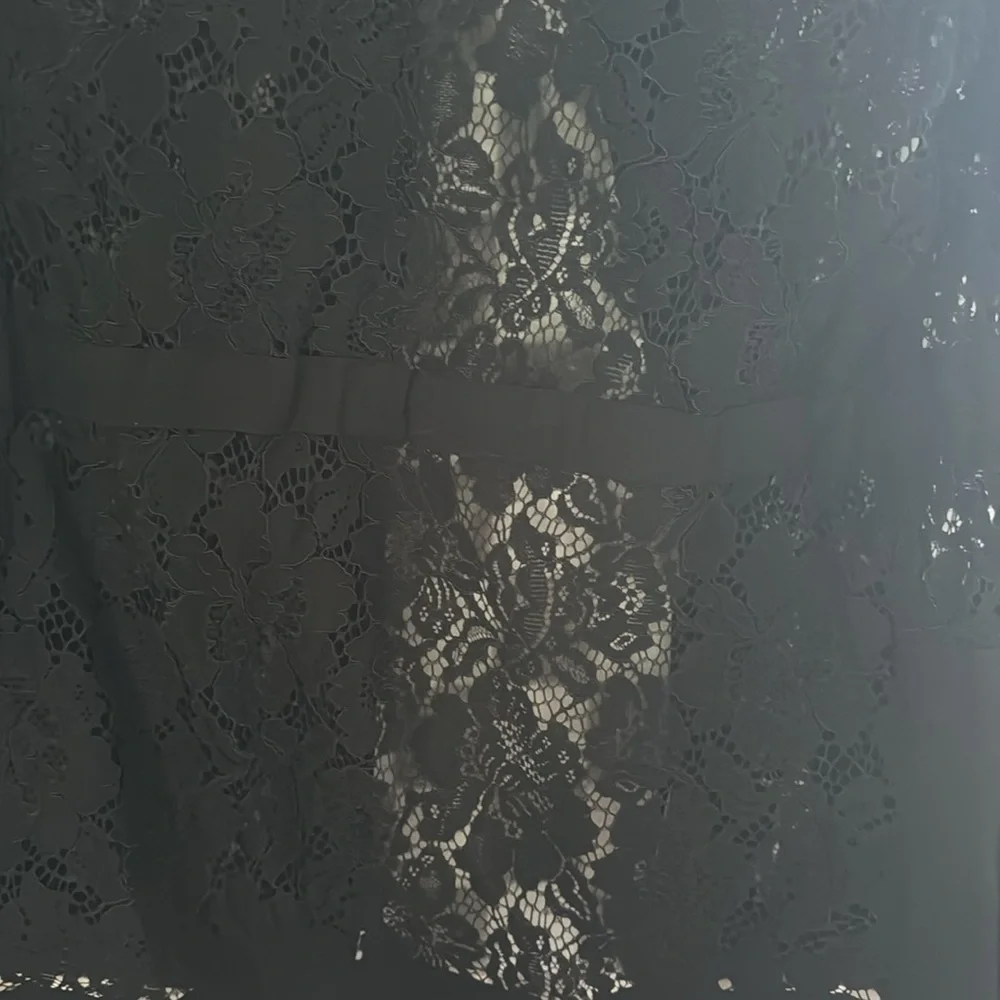 Beautiful black floral sheer jacket button up - Picture 12 of 15